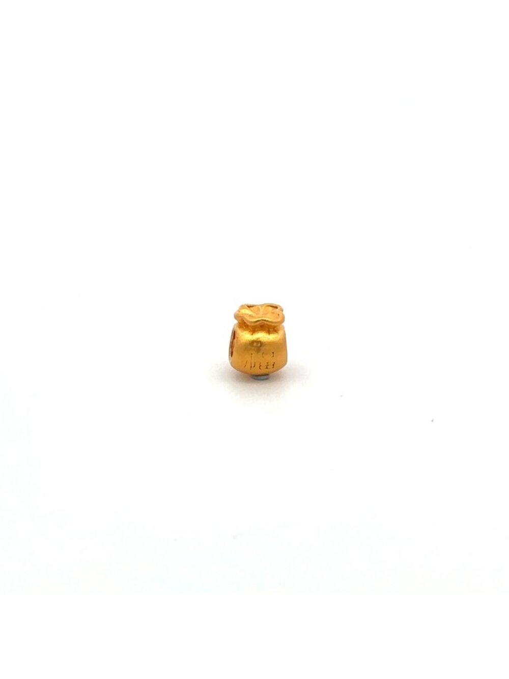 24K 999.9 Pure Gold Charm Money Bag Bead Spacer DIY Small 0.16g - Picture 4 of 4